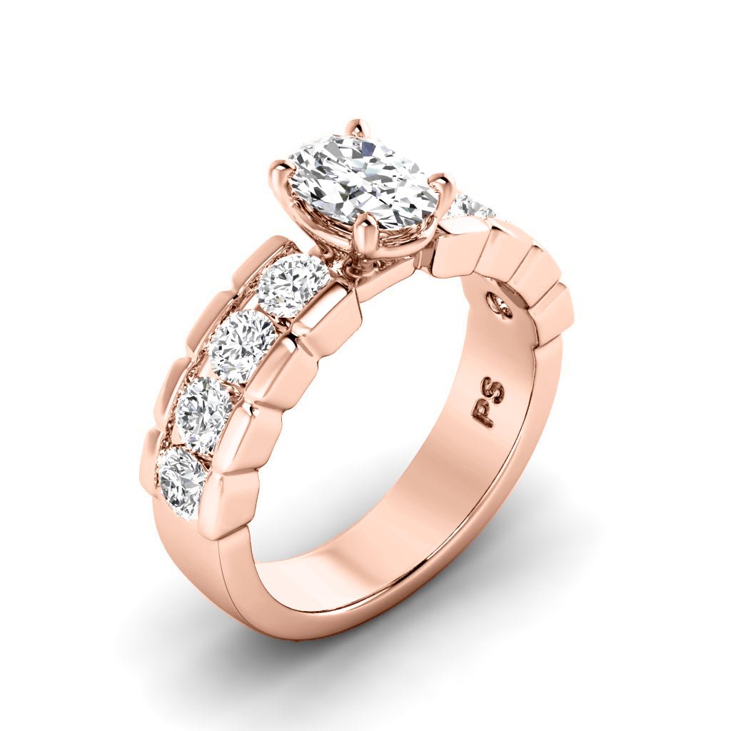 1.40 - 2.55 CT Oval & Round Cut Natural Diamonds - Engagement Ring - Primestyle.com