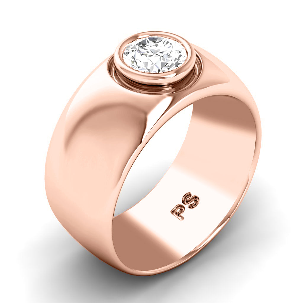 0.70 CT Round Cut Natural Diamonds - Mens Wedding Bands