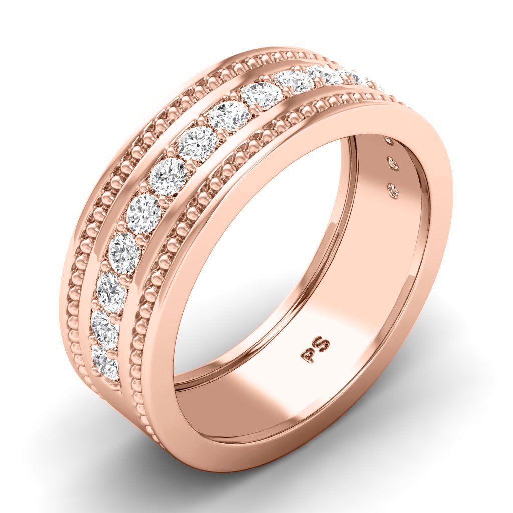 0.80 CT Round Cut Natural Diamonds - Mens Wedding Bands - Primestyle.com