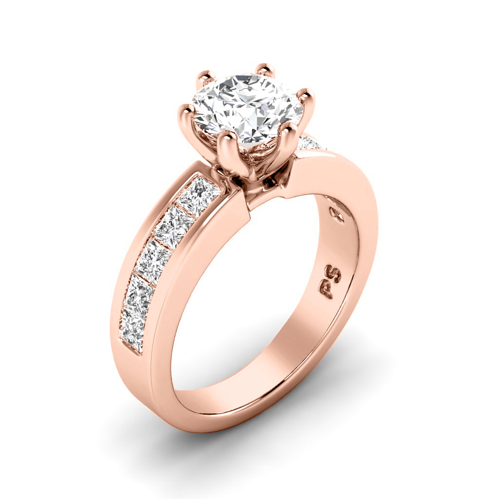 1.25-2.40 CT Princess & Round Cut Diamonds - Engagement Ring