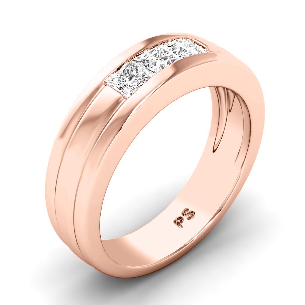 0.90 CT Princess Cut Natural Diamonds - Mens Wedding Bands - Primestyle.com