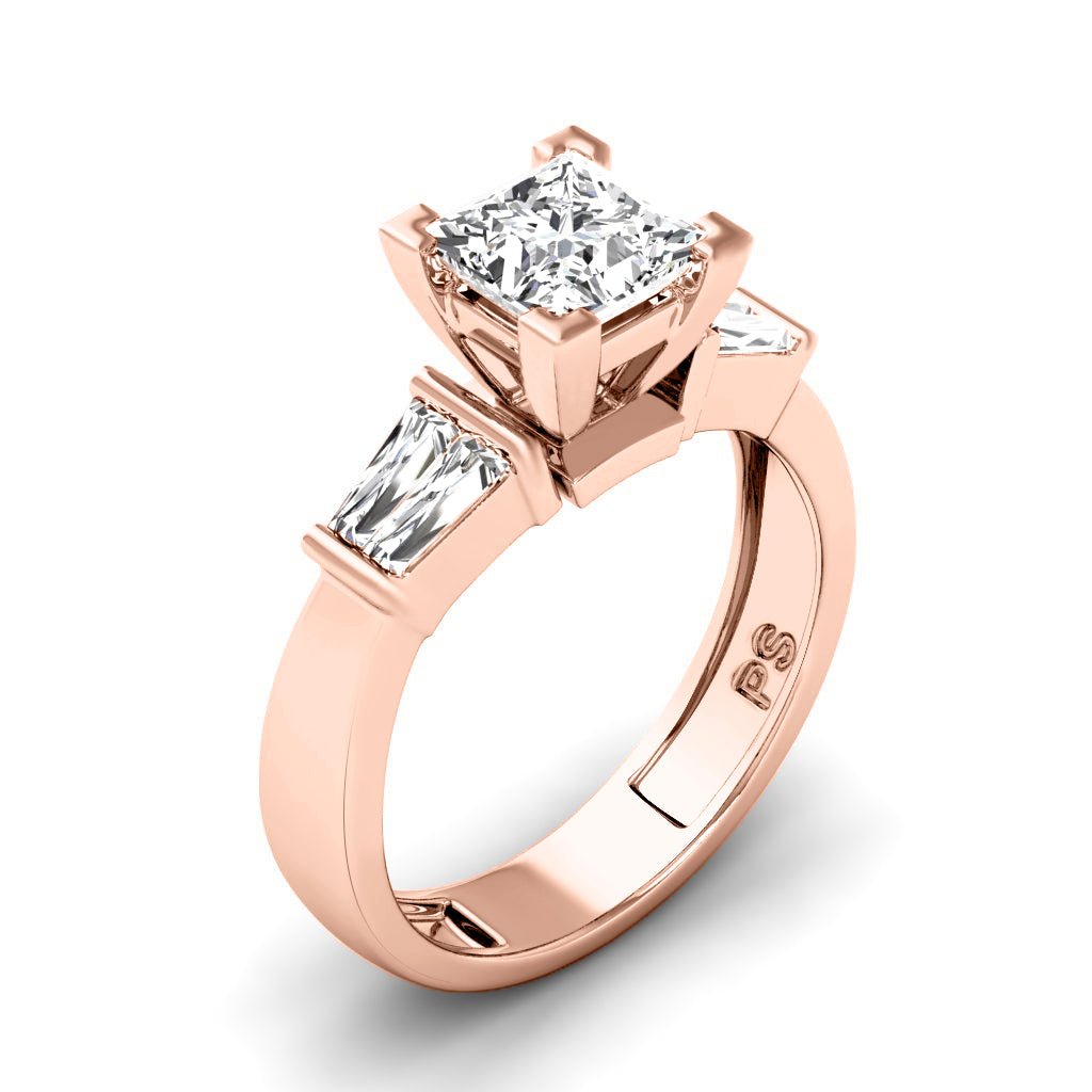 0.90-6.40 CT Princess & Taper Cut Lab Grown Diamonds - Engagement Ring