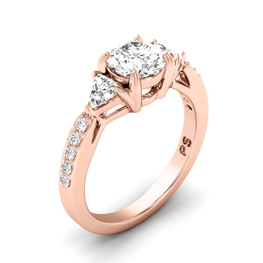 0.95 - 2.10 CT Round & Triangle Cut Natural Diamonds - Engagement Ring - Primestyle.com