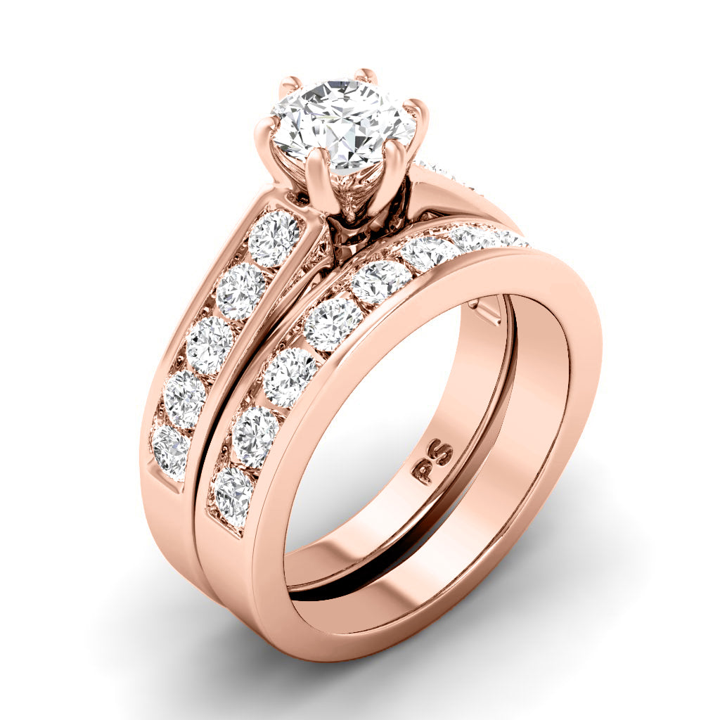 1.95-4.45 CT Round & Princess Cut Lab Grown Diamonds - Bridal Set