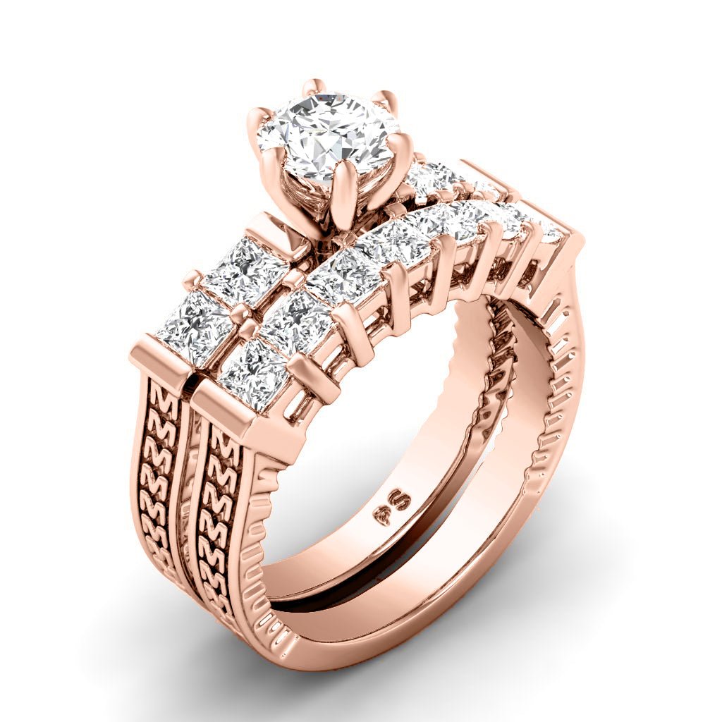 1.90 - 7.40 CT Princess Cut Diamonds - Bridal Set - Primestyle.com