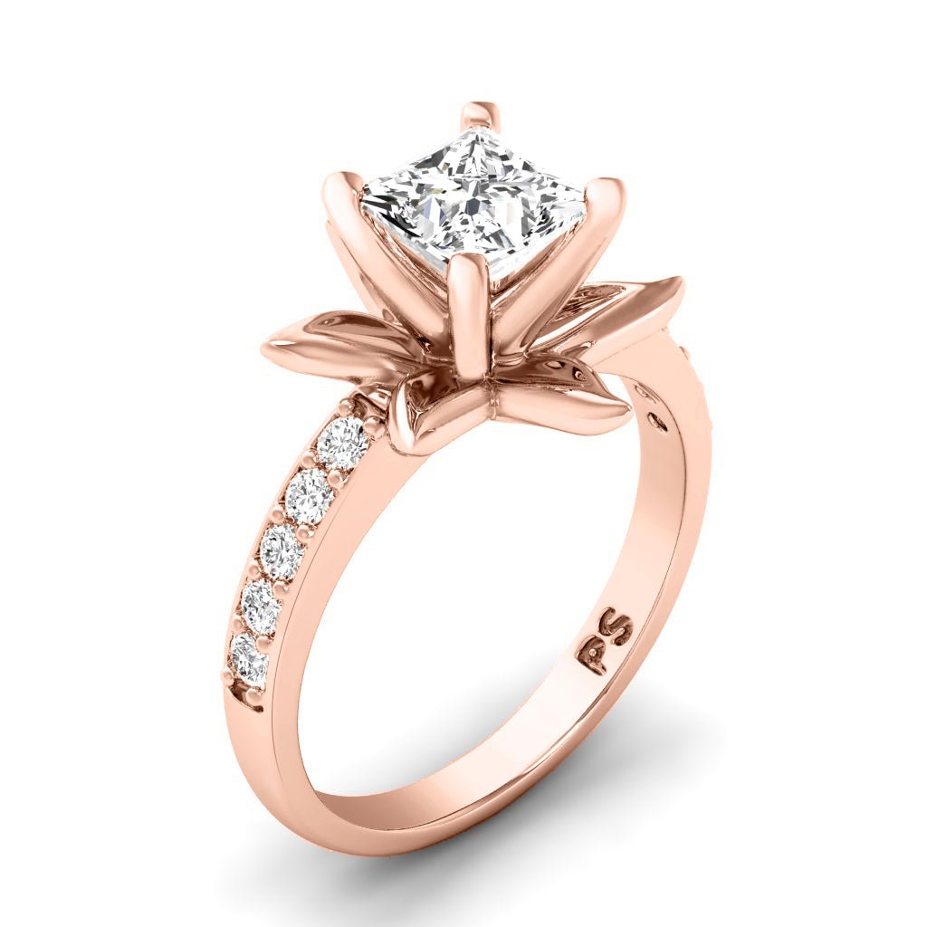 0.60 - 1.75 CT Princess & Round Cut Natural Diamonds - Engagement Ring - Primestyle.com