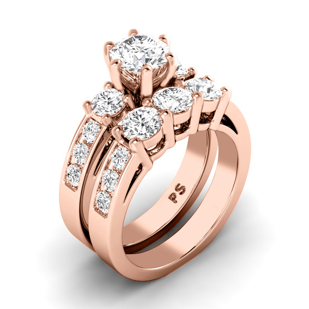 2.15-3.30 CT Round & Princess Cut Diamonds - Bridal Set