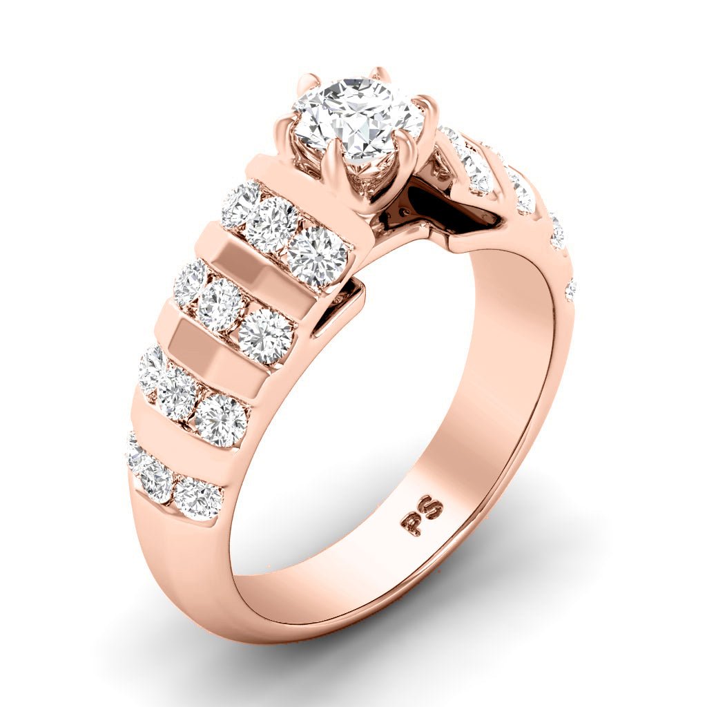 1.10-2.25 CT Round Cut Natural Diamonds - Engagement Ring