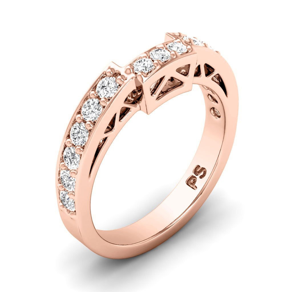 0.60 CT Round Cut Natural Diamonds - Wedding Band