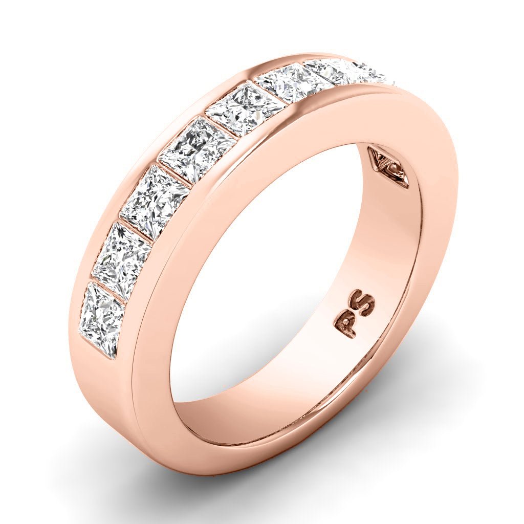 0.80 CT Princess Cut Natural Diamonds - Wedding Band