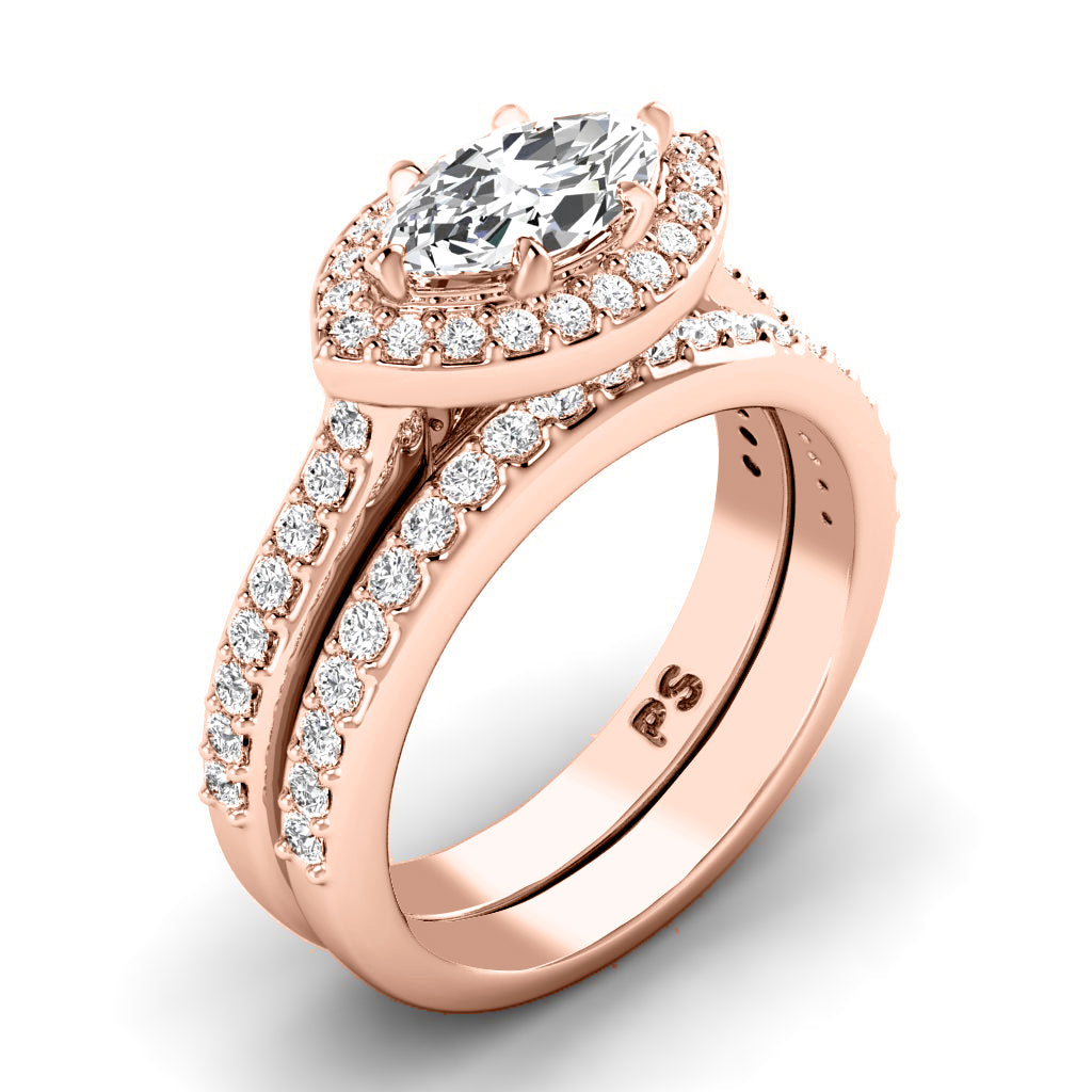 1.05-3.55 CT Round & Marquise Cut Lab Grown Diamonds - Bridal Set