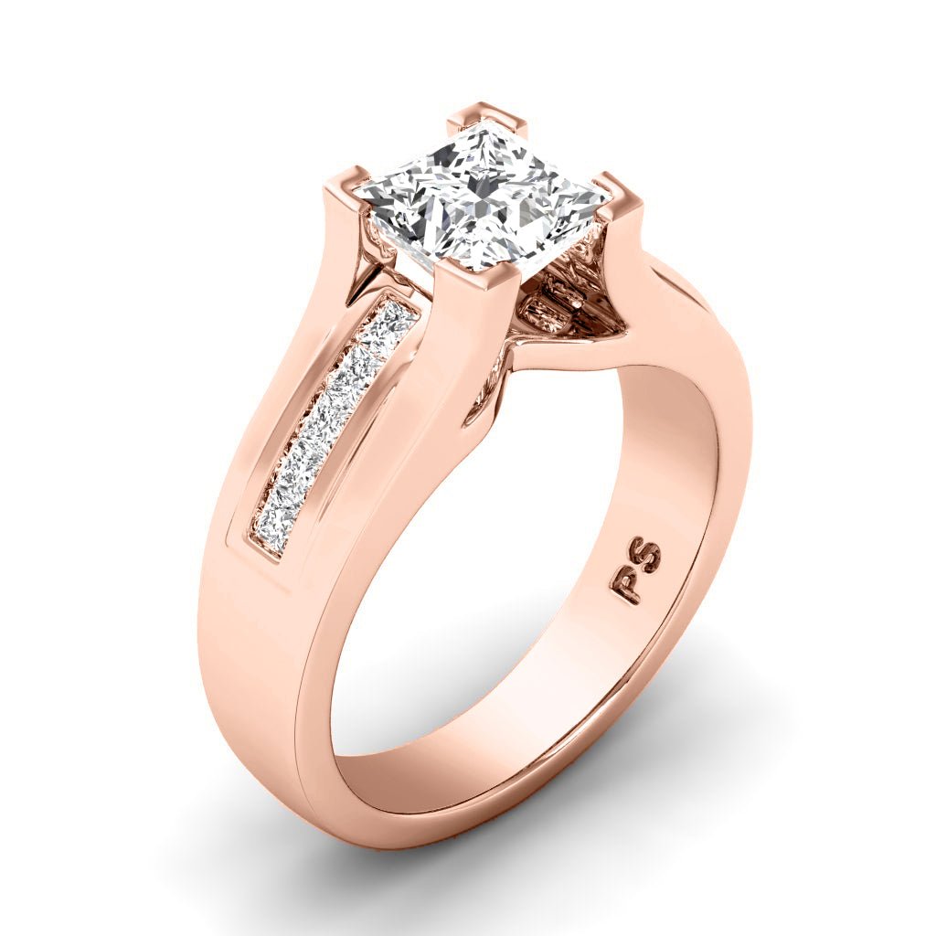 0.85-6.35 CT Princess Cut Lab Grown Diamonds - Engagement Ring