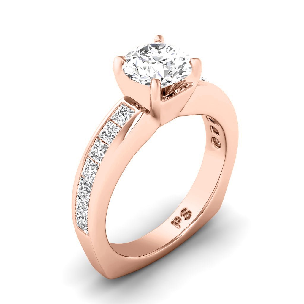 1.05 - 2.20 CT Princess & Round Cut Natural Diamonds - Engagement Ring - Primestyle.com