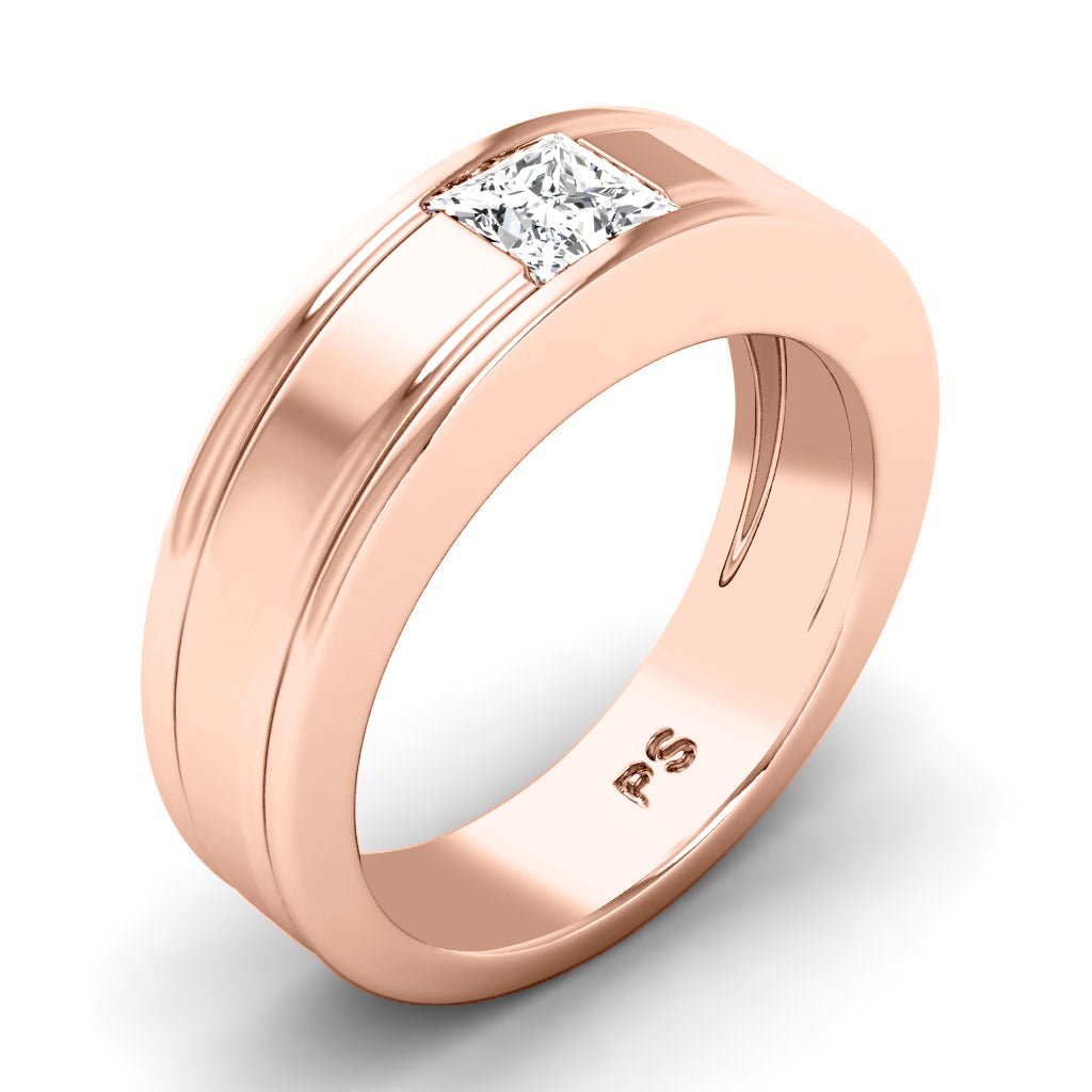 0.65 CT Princess Cut Natural Diamonds - Mens Wedding Bands - Primestyle.com