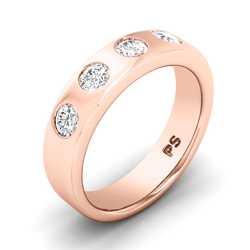 0.65 CT Round Cut Natural Diamonds - Wedding Band