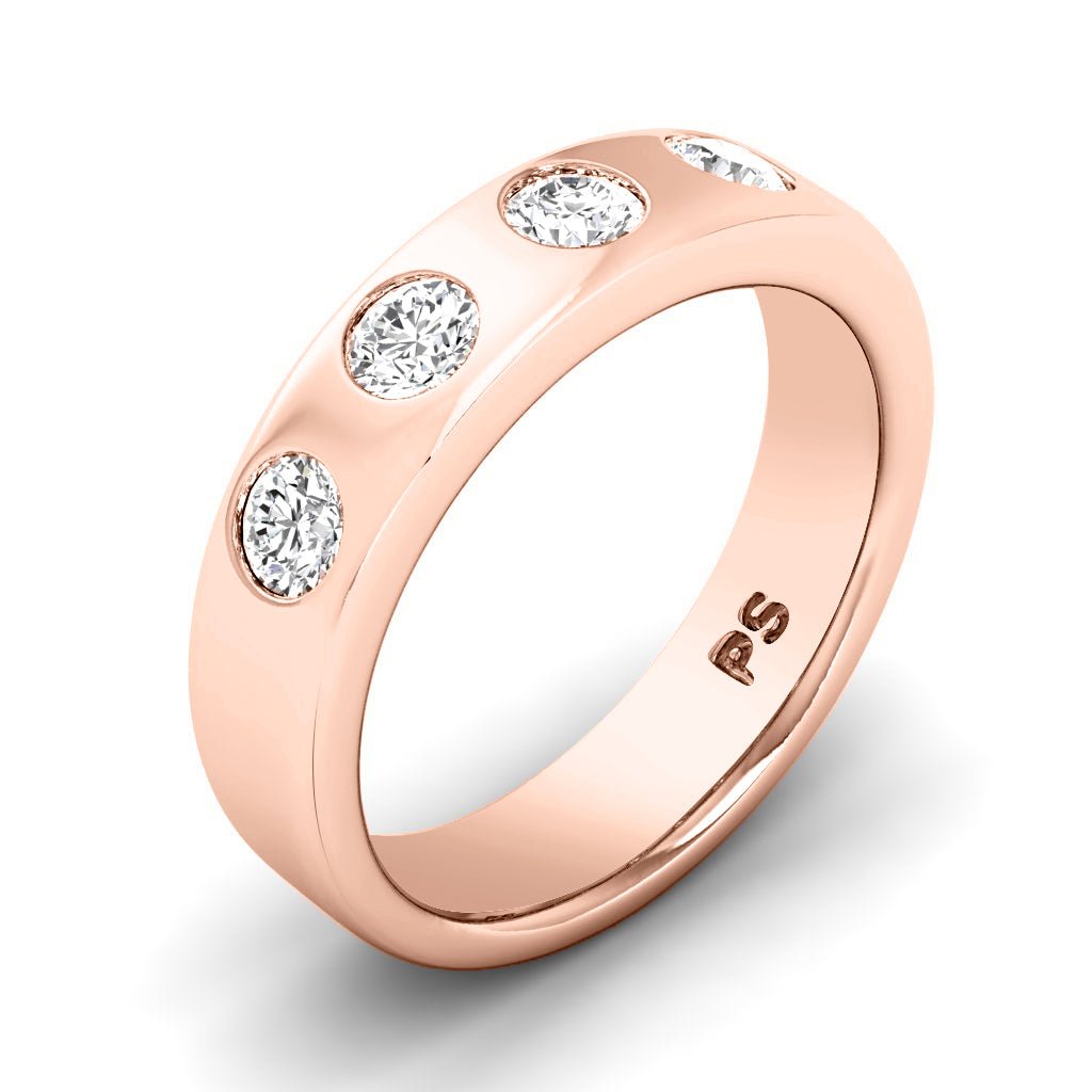 0.65 CT Round Cut Natural Diamonds - Wedding Band