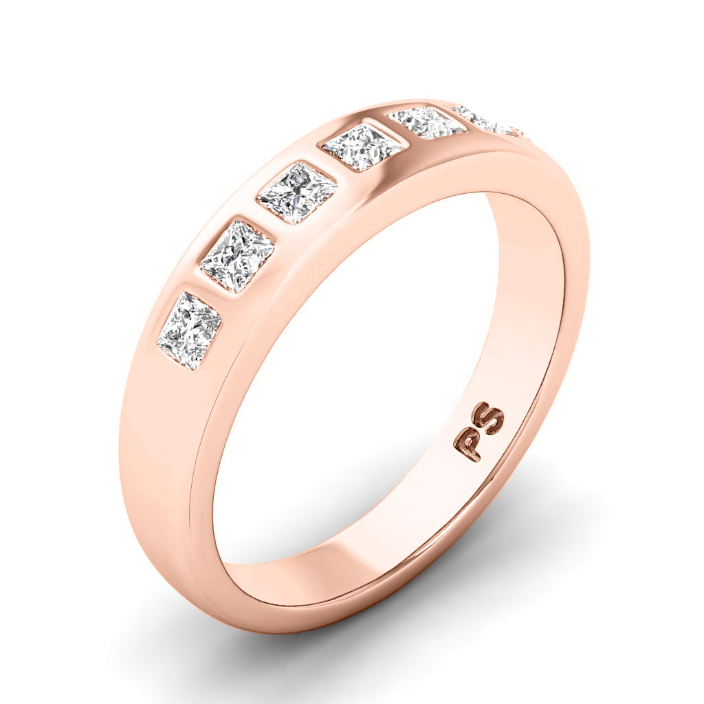 0.65 CT Princess Cut Diamonds - Wedding Band