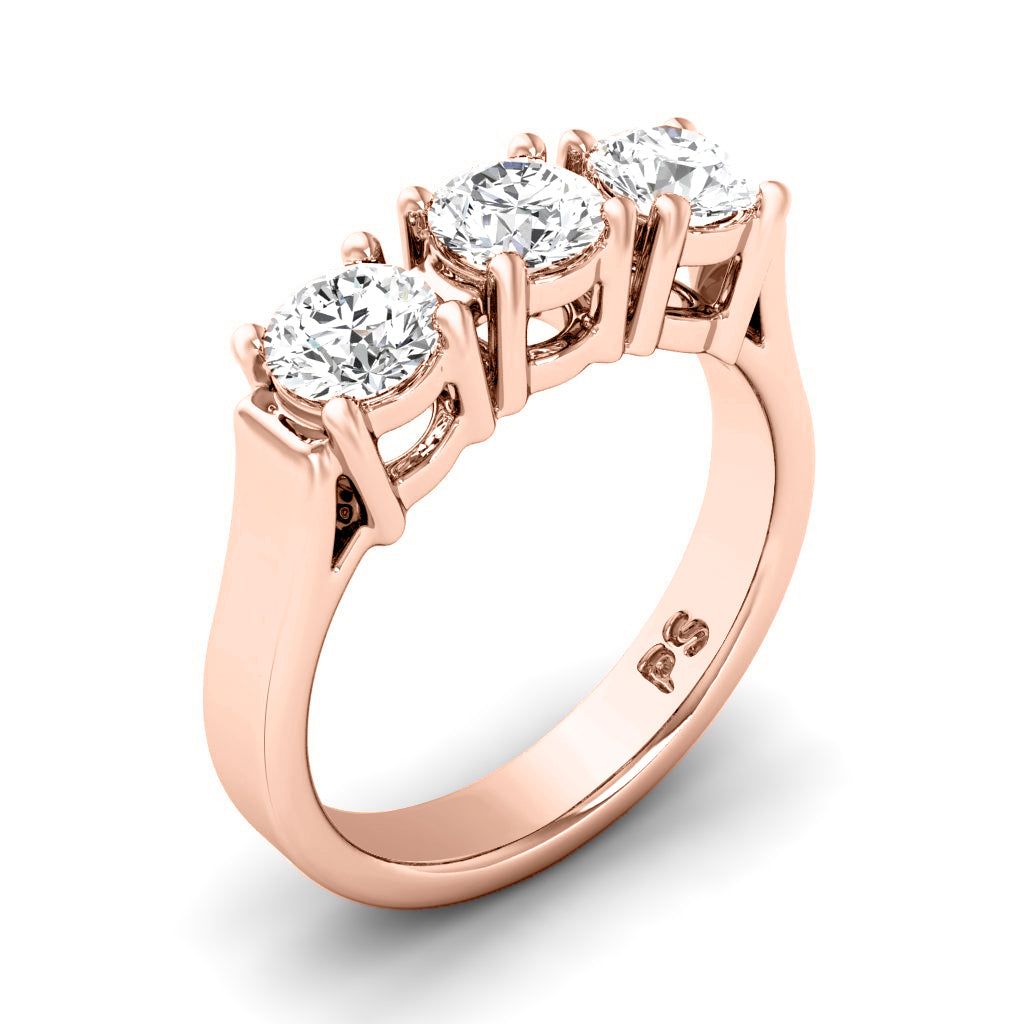1.05 CT Round Cut Diamonds - Three Stone Ring