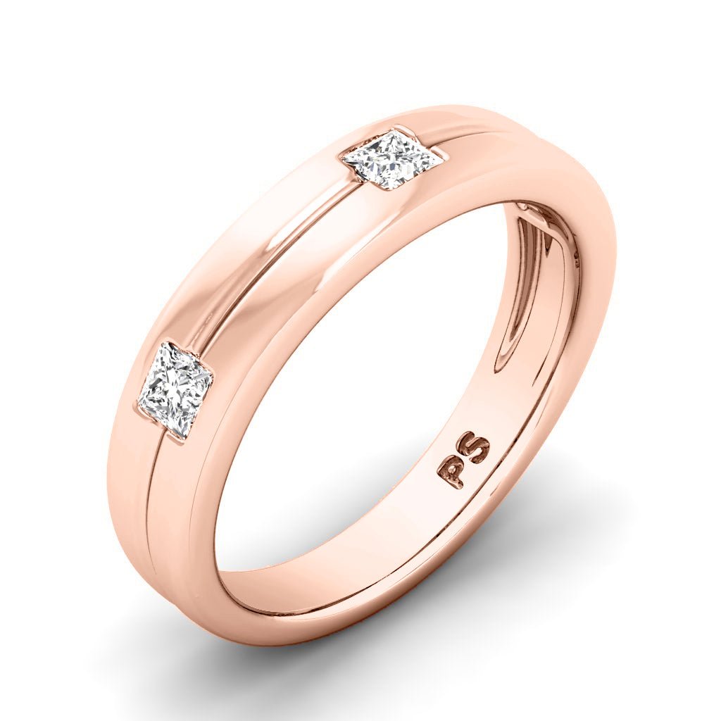 0.45 CT Princess Cut Natural Diamonds - Wedding Band - Primestyle.com
