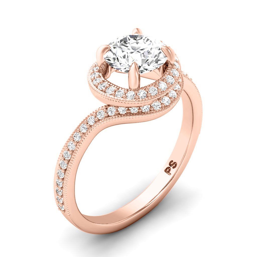 0.75-6.25 CT Round Cut Lab Grown Diamonds - Engagement Ring