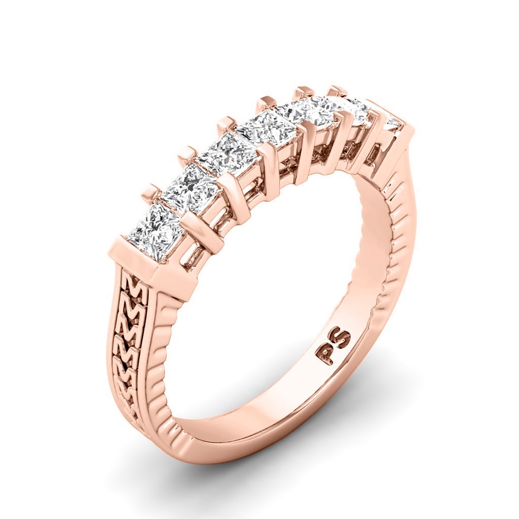 0.80 CT Princess Cut Lab Grown Diamonds - Wedding Band - Primestyle.com