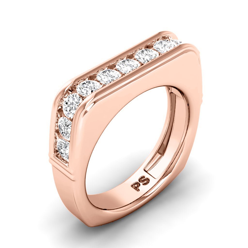 0.90 CT Round Cut Lab Grown Diamonds - Wedding Band - Primestyle.com