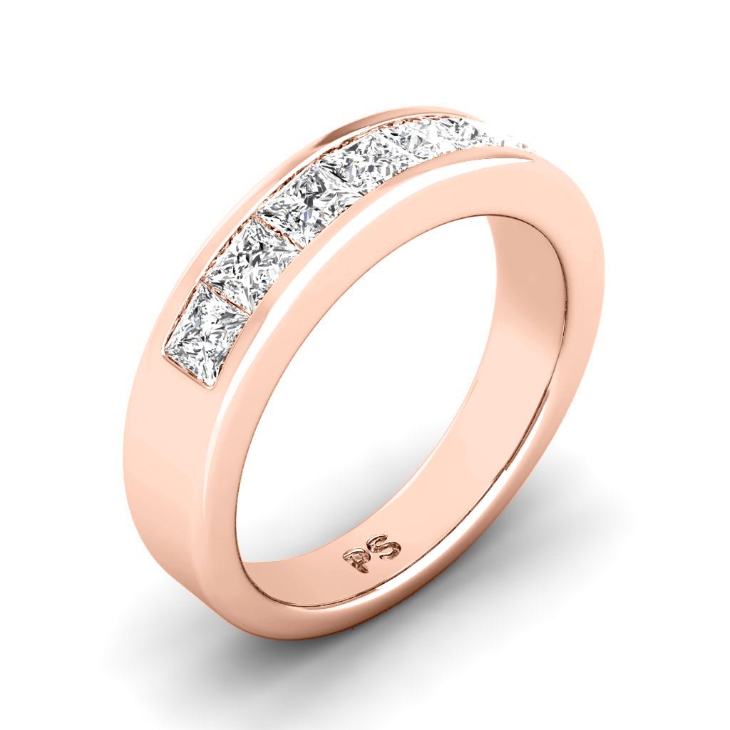 1.20 CT Princess Cut Natural Diamonds - Wedding Band - Primestyle.com