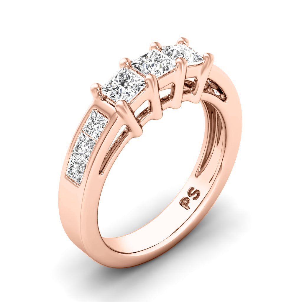 1.10 CT Princess Cut Lab Grown Diamonds - Wedding Band