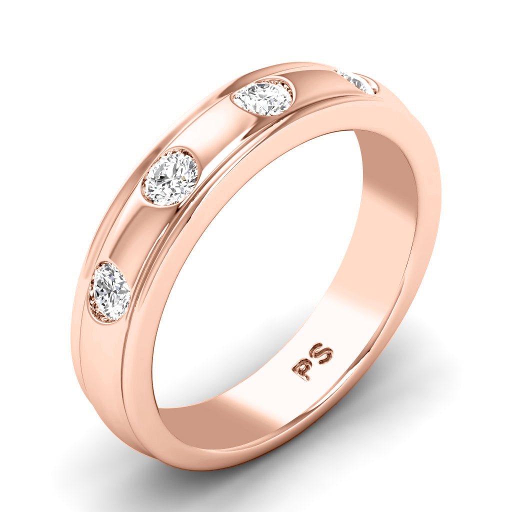 0.50 CT Round Cut Natural Diamonds - Mens Wedding Bands
