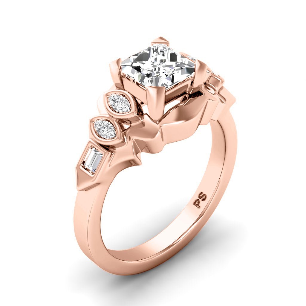 0.60 - 1.75 CT Baguette & Marquise & Princess Cut Natural Diamonds - Engagement Ring - Primestyle.com