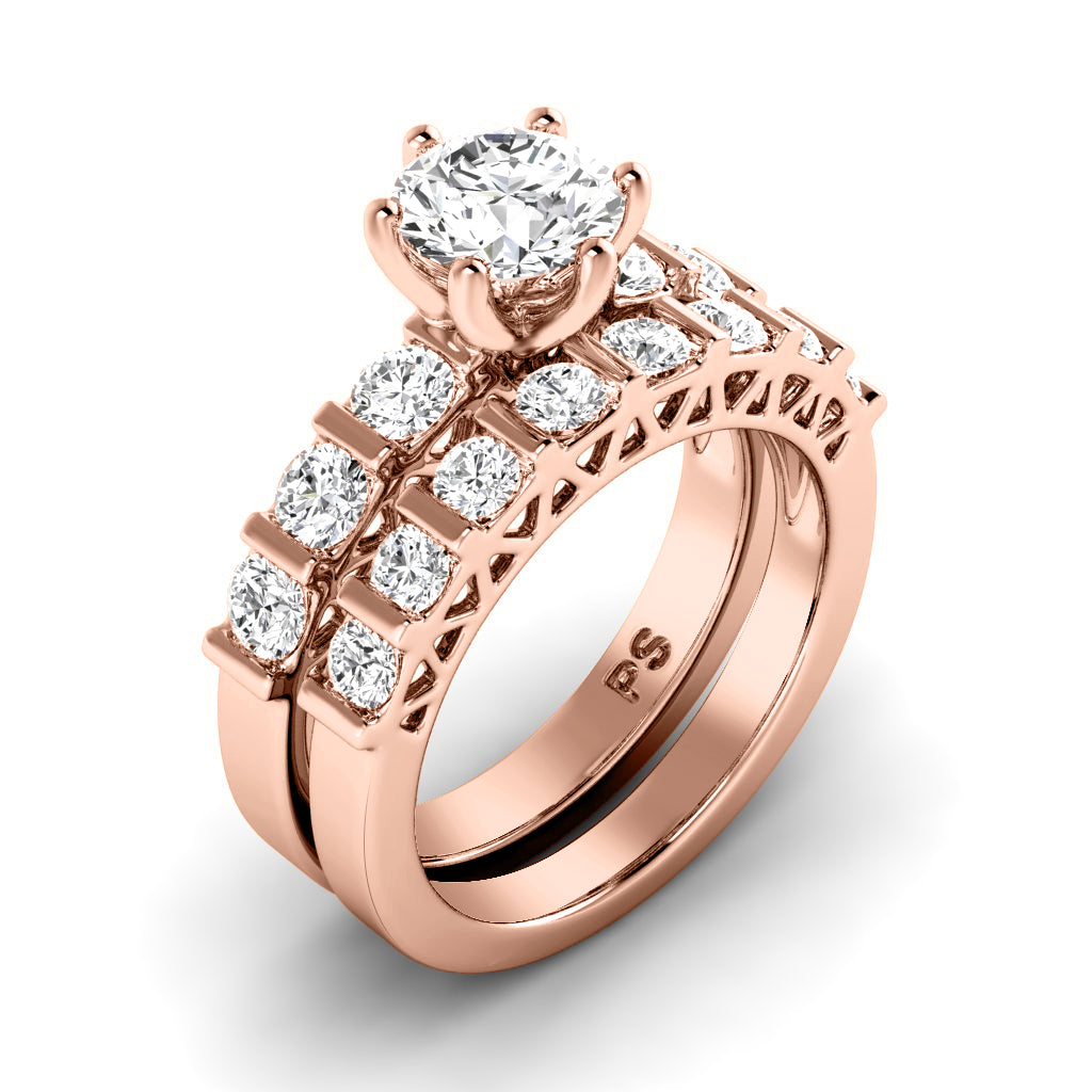 1.45-2.60 CT Round Cut Natural Diamonds - Bridal Set