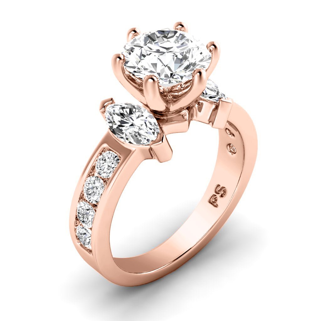 1.35 - 6.85 CT Marquise & Round Cut Diamonds - Engagement Ring - Primestyle.com