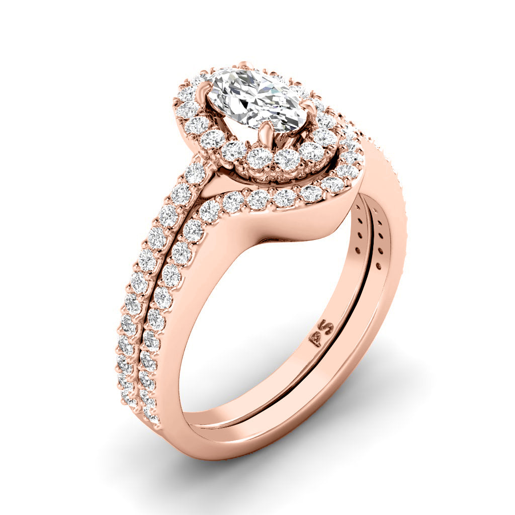 1.10-2.25 CT Round & Oval Cut Diamonds - Bridal Set