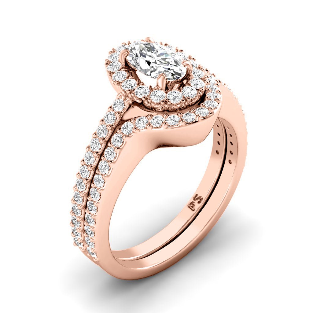 1.10-2.25 CT Oval & Round Cut Natural Diamonds - Bridal Set