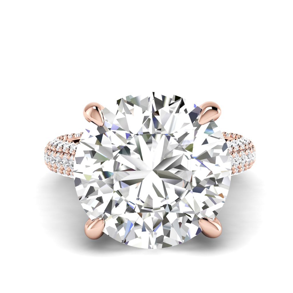 11.90 CT Round Cut Lab Grown Diamonds - Engagement Ring