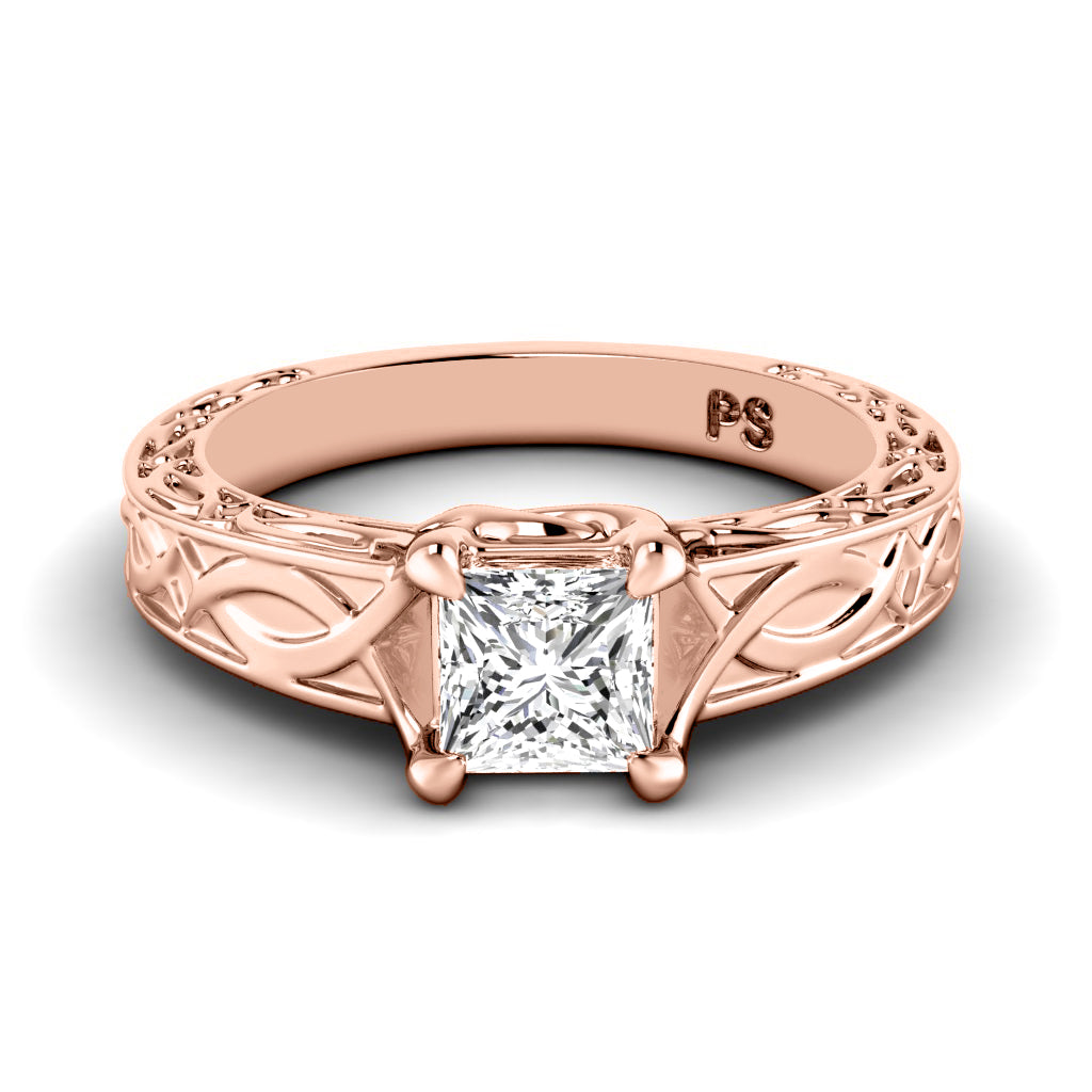 0.35-1.50 CT Princess Cut Diamonds - Solitaire Ring