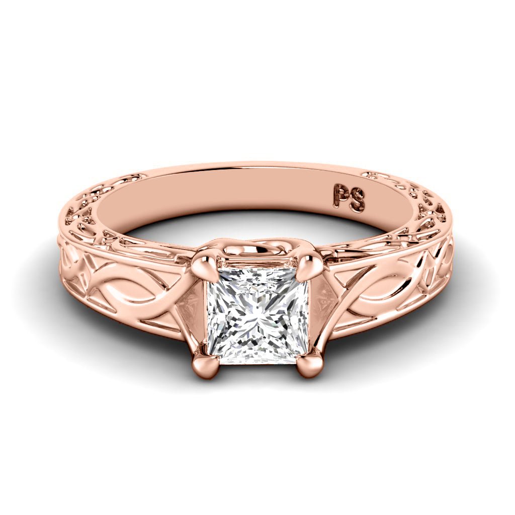 0.35-1.50 CT Princess Cut Natural Diamonds - Solitaire Rings