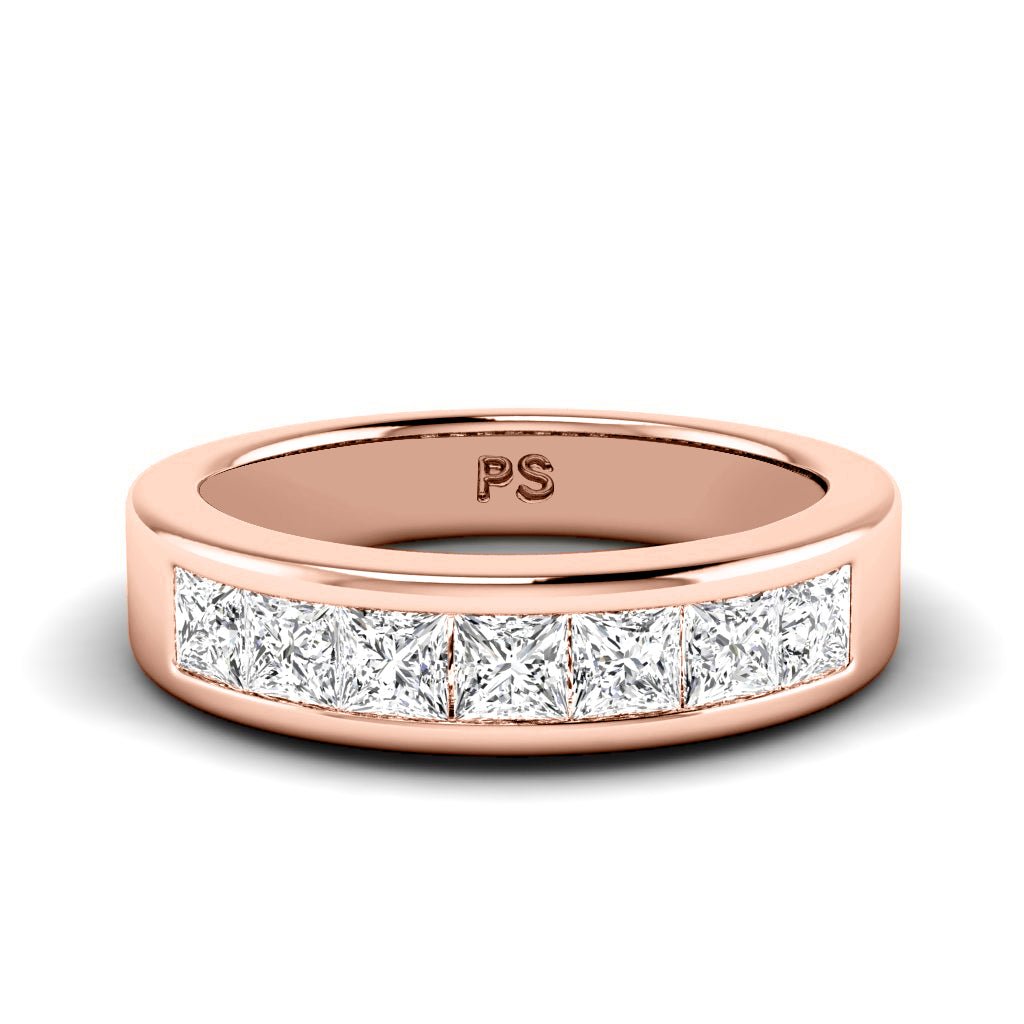 1.20 CT Princess Cut Natural Diamonds - Wedding Band - Primestyle.com