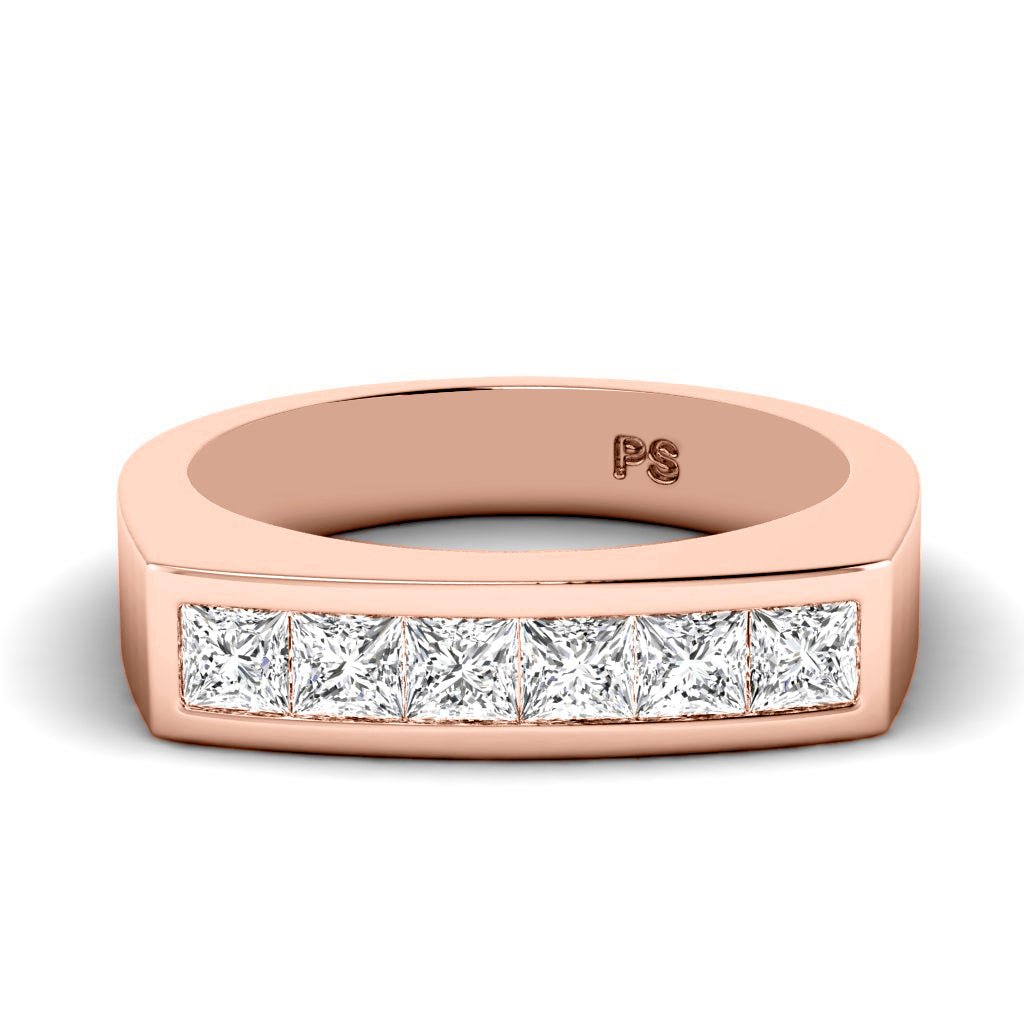 1.00 CT Princess Cut Lab Grown Diamonds - Mens Wedding Band - Primestyle.com