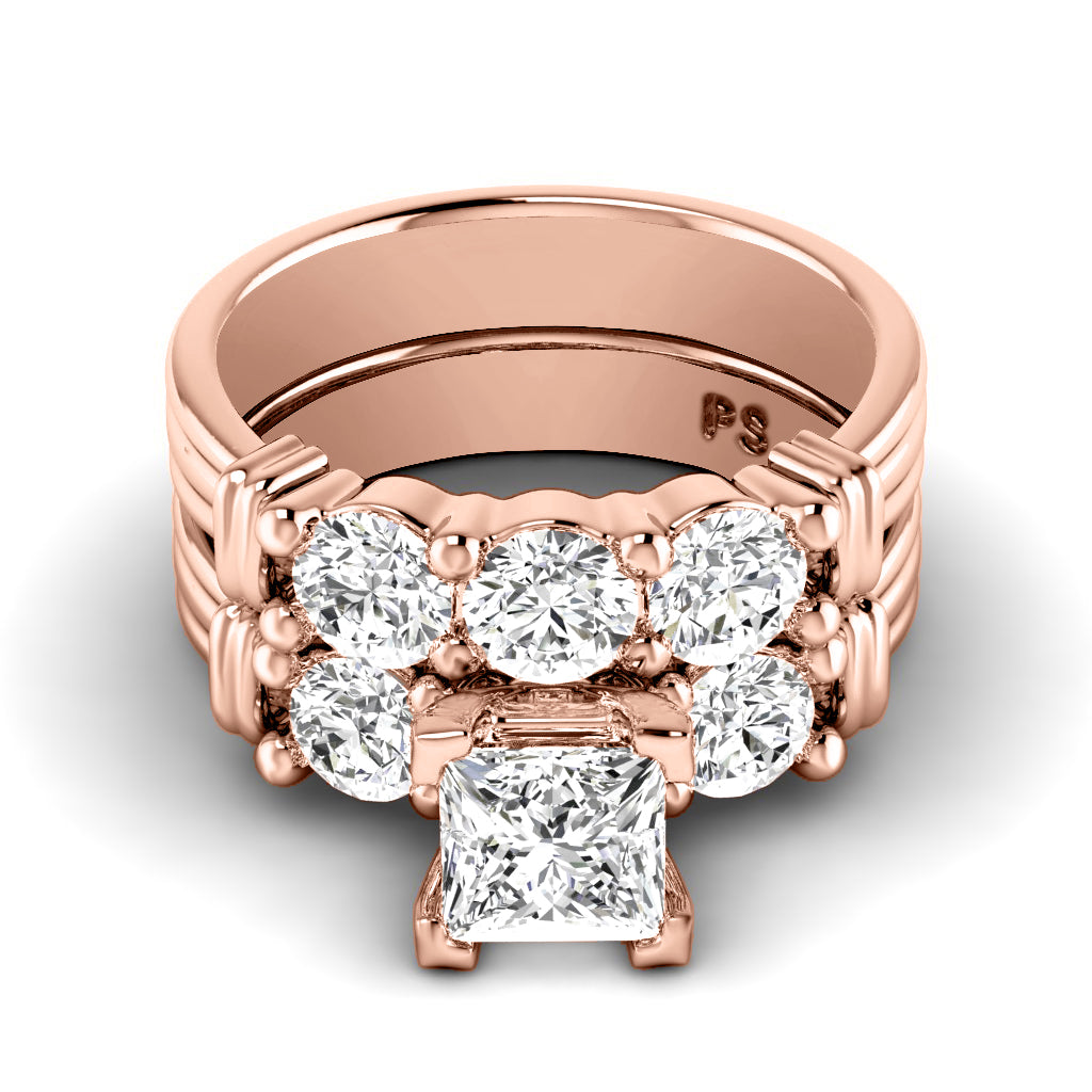 1.55-2.70 CT Princess & Round Cut Natural Diamonds - Bridal Set