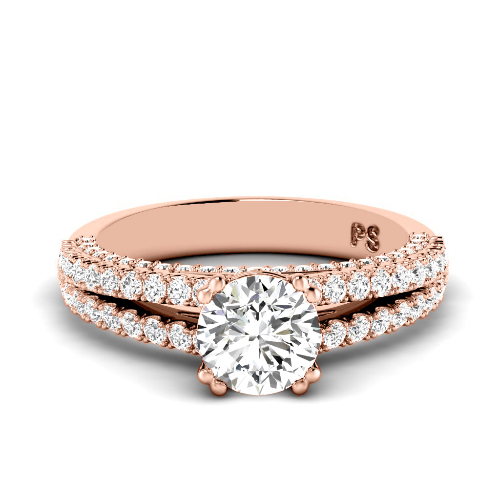 1.20-3.70 CT Round Cut Lab Grown Diamonds - Engagement Ring