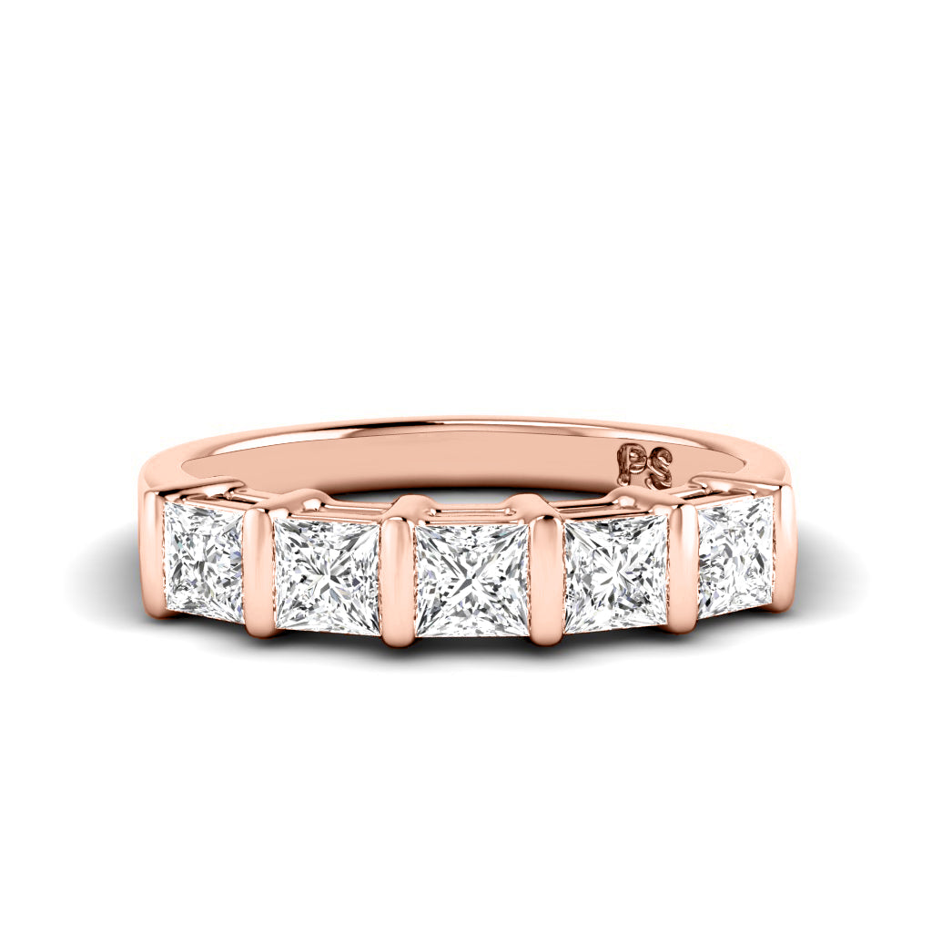 1.00 CT Princess Cut Lab Grown Diamonds - Wedding Band