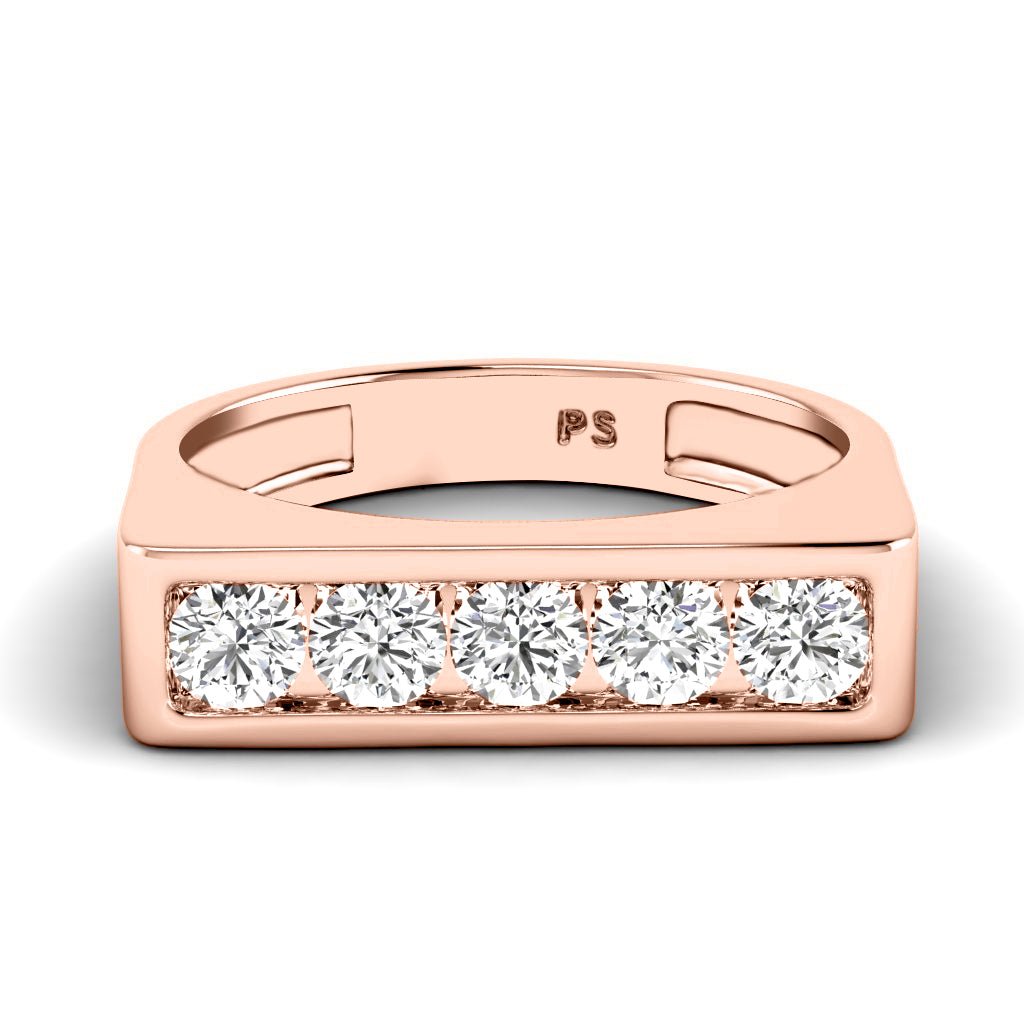 1.00 CT Round Cut Natural Diamonds - Mens Wedding Bands