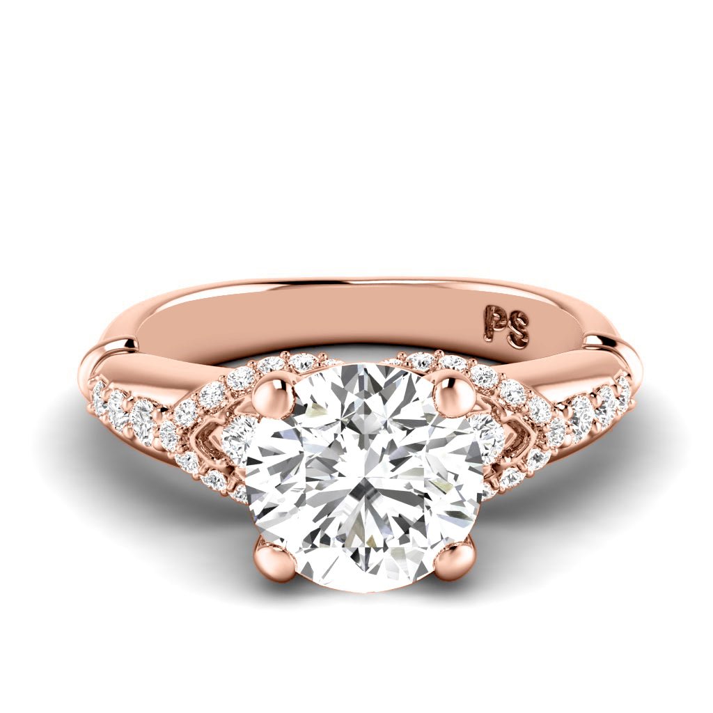 0.75-6.25 CT Round Cut Lab Grown Diamonds - Engagement Ring