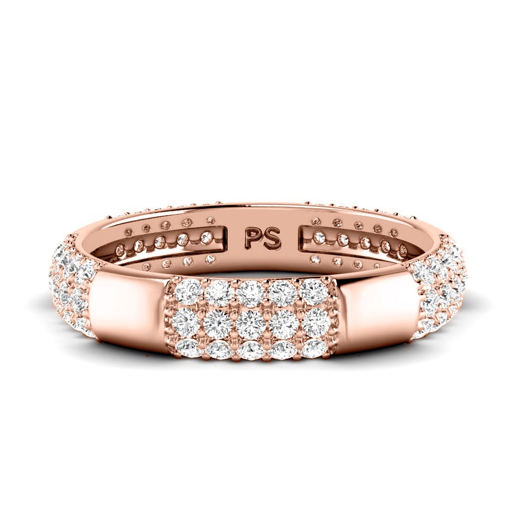 1.00 CT Round Cut Natural Diamonds - Wedding Band - Primestyle.com