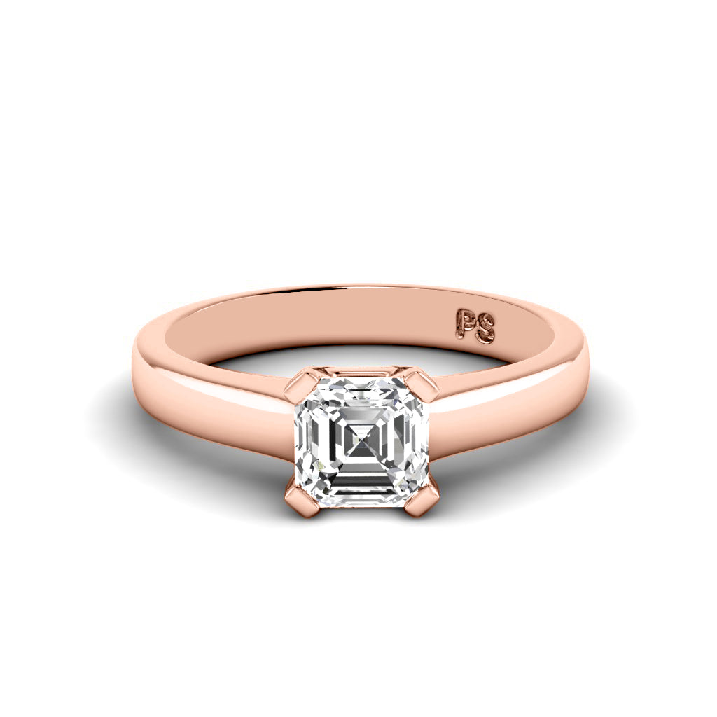 0.35-1.50 CT Ascher Cut Diamonds - Solitaire Ring
