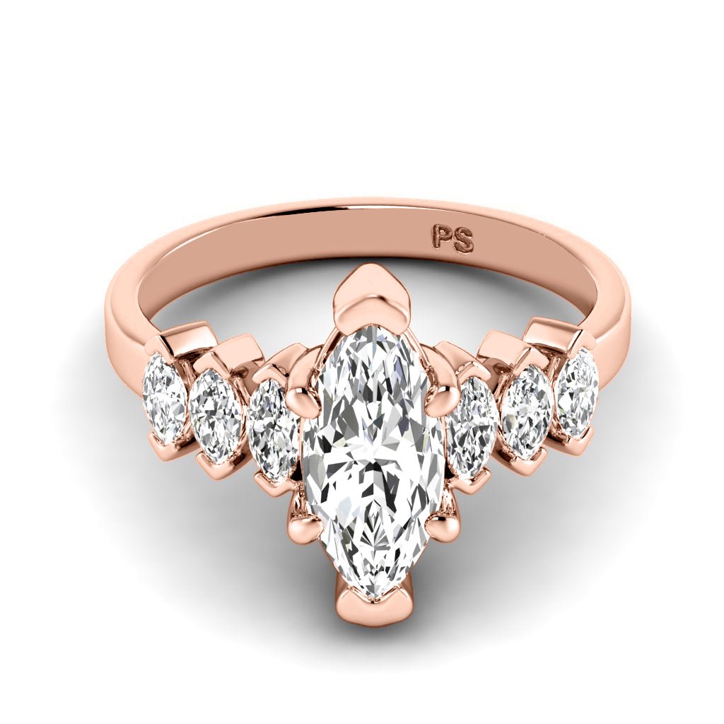 1.35-2.50 CT Marquise Cut Natural Diamonds - Engagement Ring