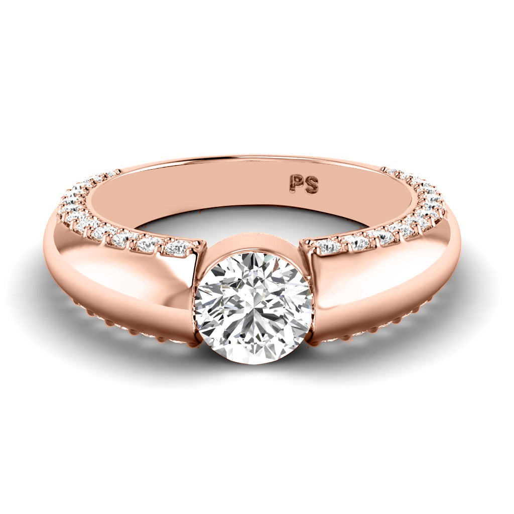 1.00-2.15 CT Round Cut Natural Diamonds - Engagement Ring