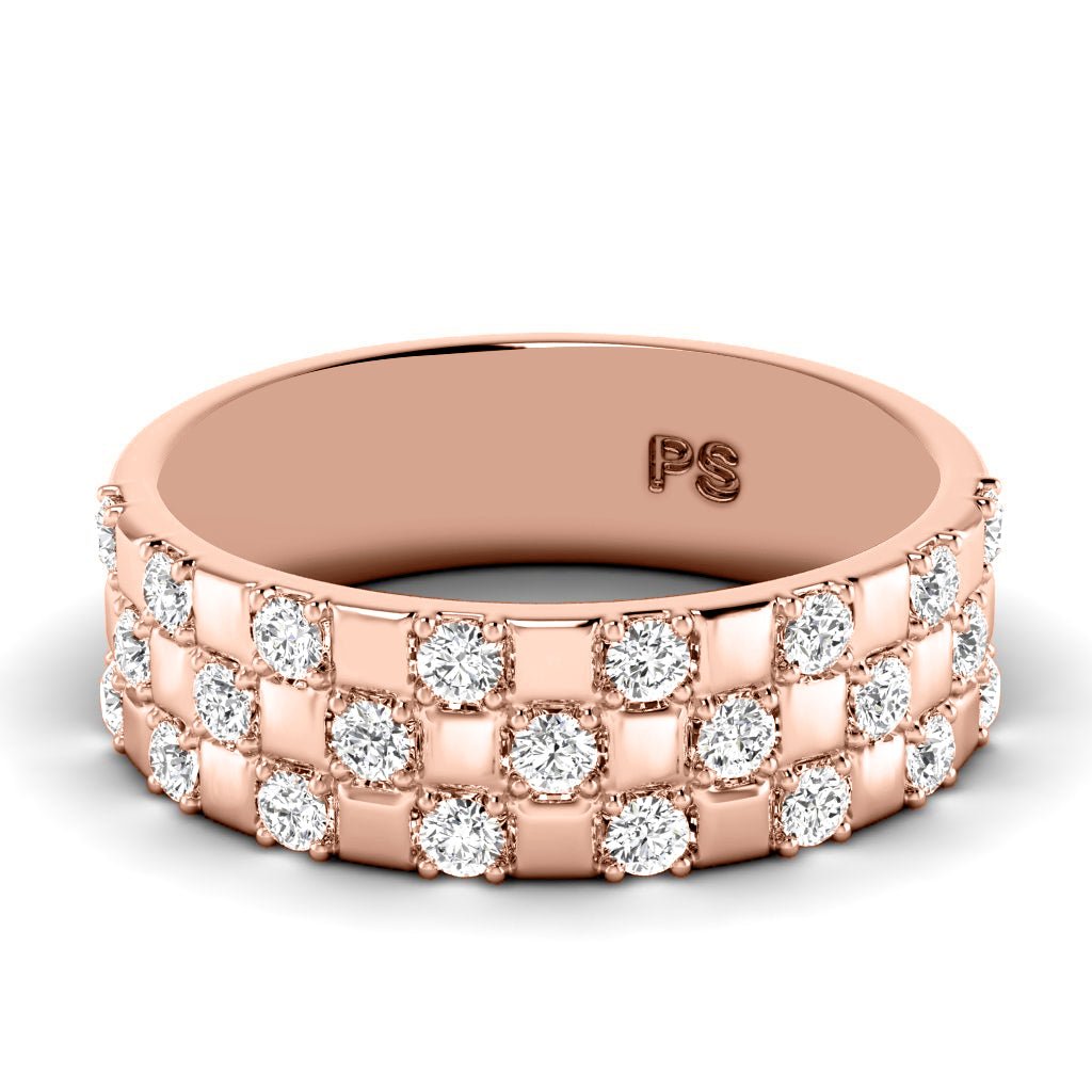 0.80 CT Round Cut Lab Grown Diamonds - Mens Wedding Band - Primestyle.com