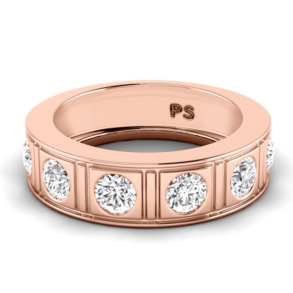 1.50 CT Round Cut Natural Diamonds - Mens Wedding Bands - Primestyle.com